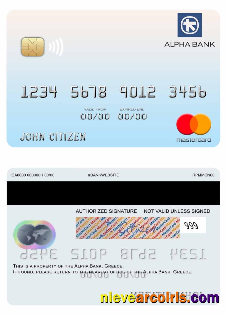 Greece Alpha Bank mastercard